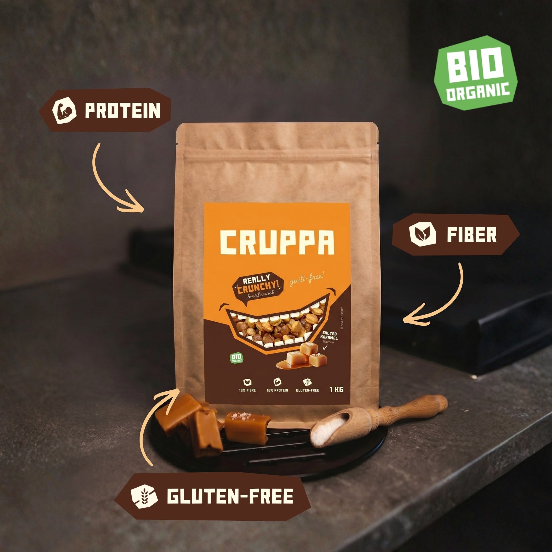 CRUPPA - Słony Karmel BIO - 1 kg
